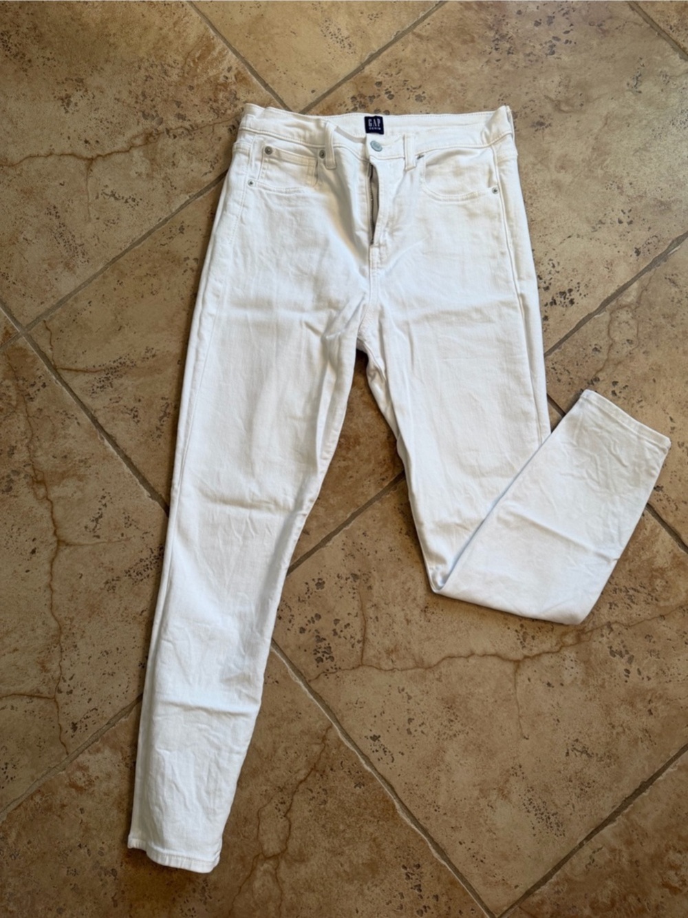 Gap True Skinny Jeans White Straight Leg Jeans Waist 29R